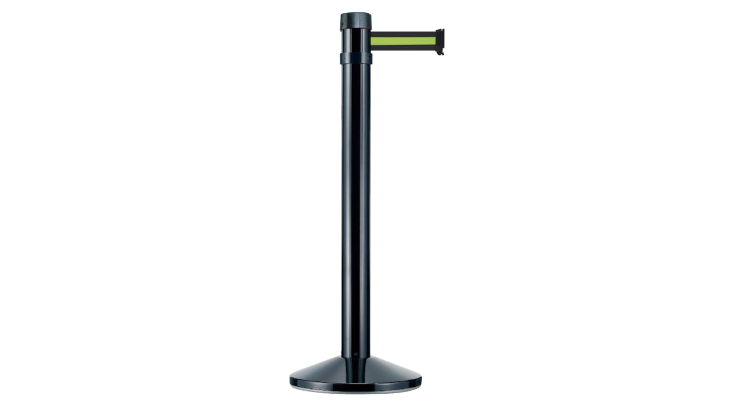 Viso Black Aluminium Barrier Post, 4m, Black, Yellow Tape