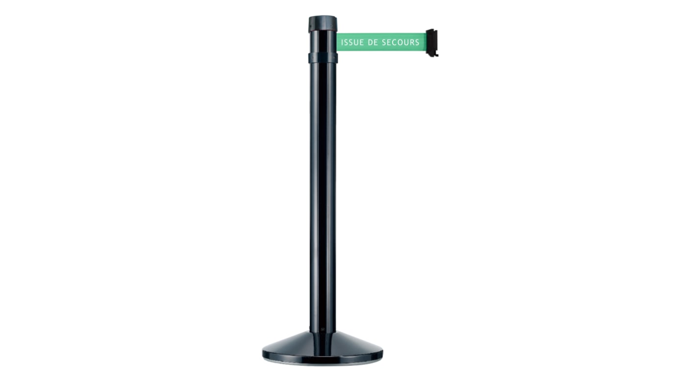 Viso Black Aluminium Barrier Post, 4m, Green Tape