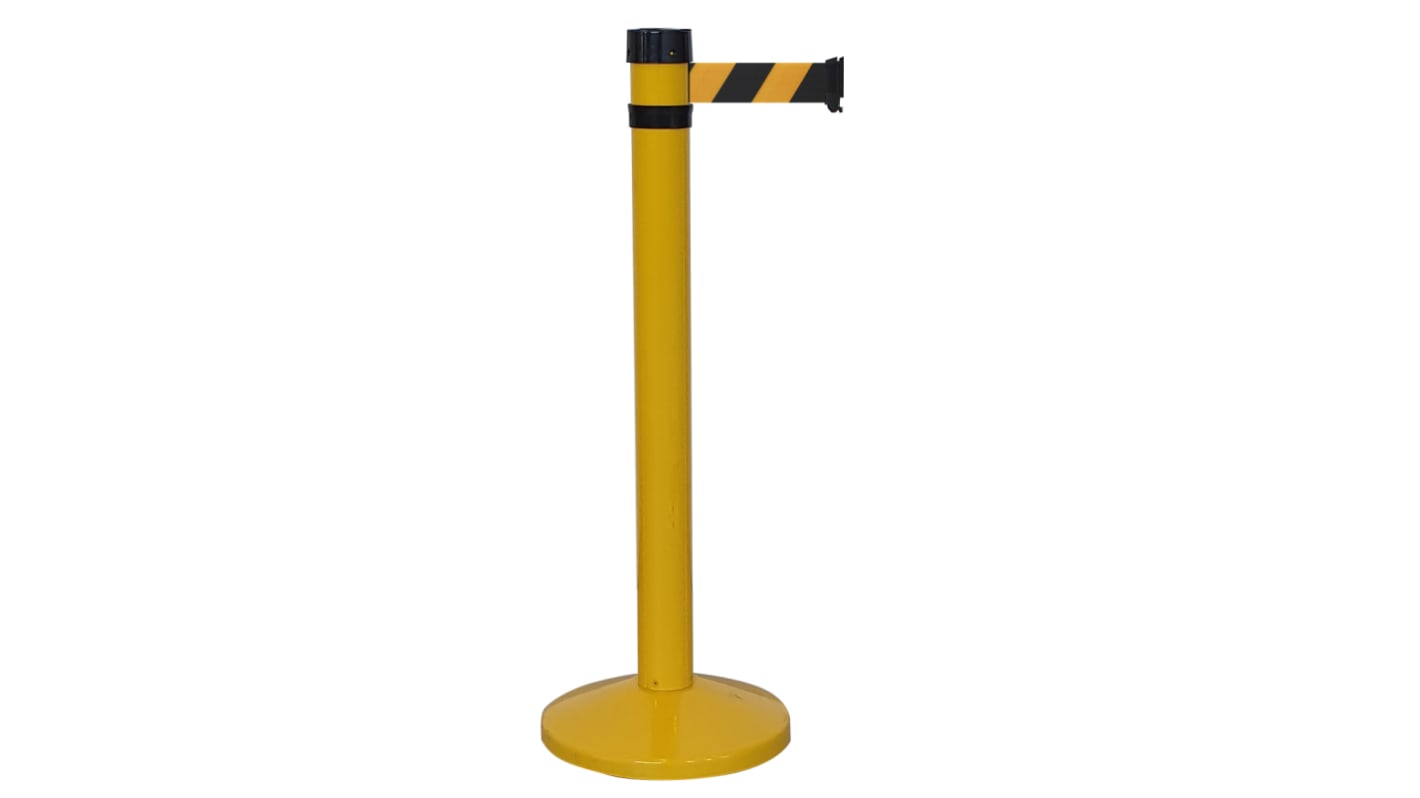 Viso Yellow Aluminium Barrier Post, 4m, Black, Yellow Tape