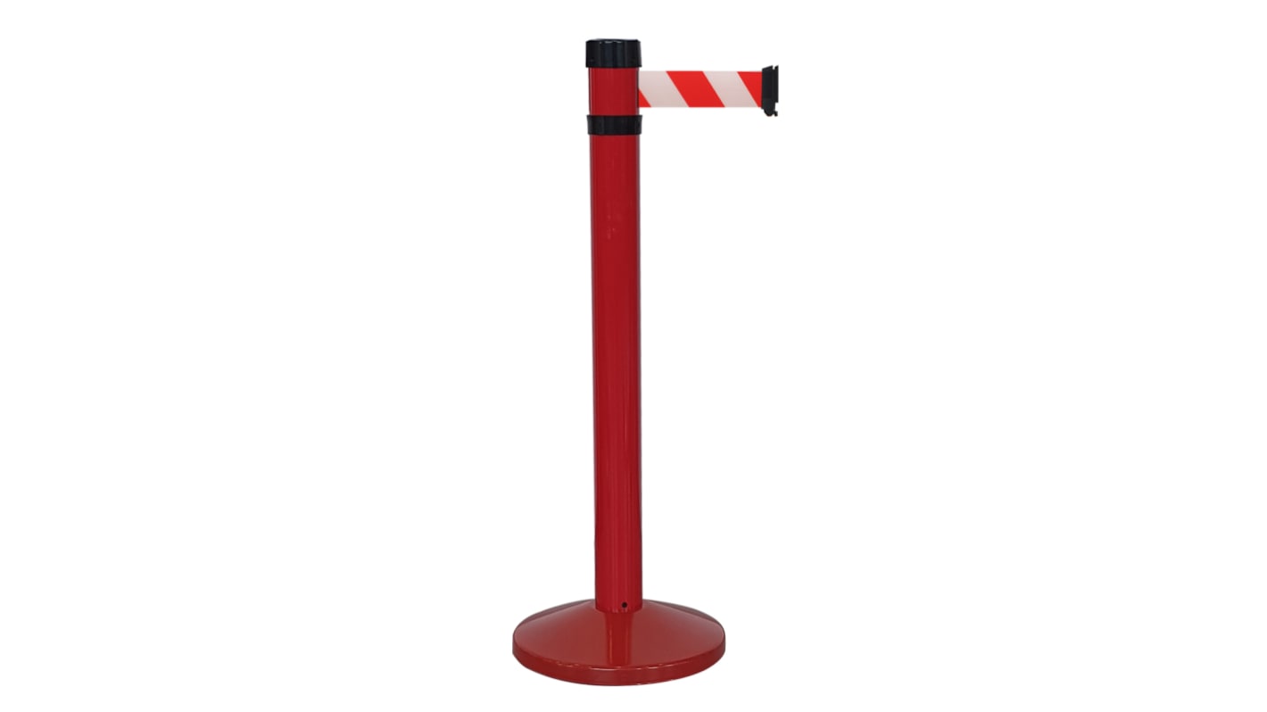 Viso Red Aluminium Barrier Post, 4m, Red, White Tape