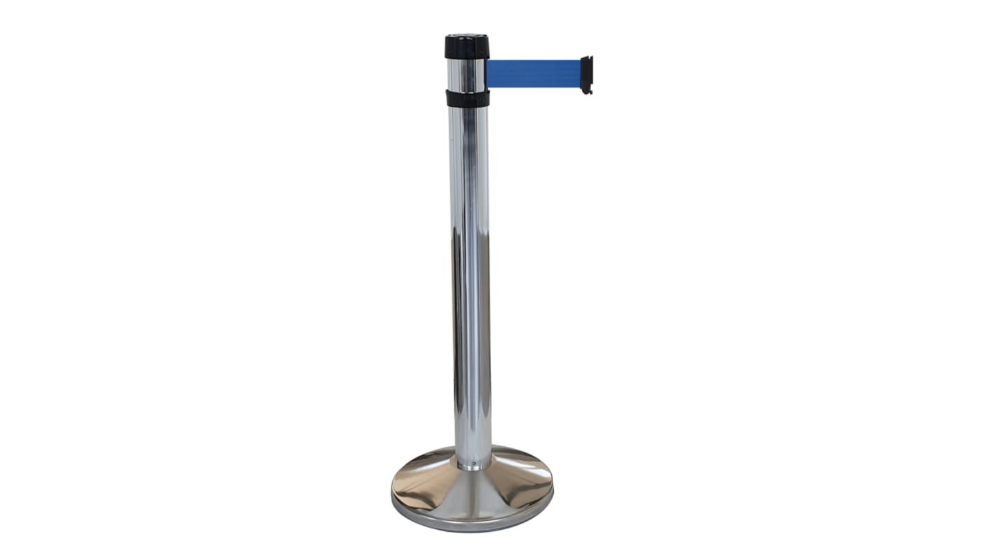 Viso Grey Aluminium Barrier Post, 4m, Blue Tape