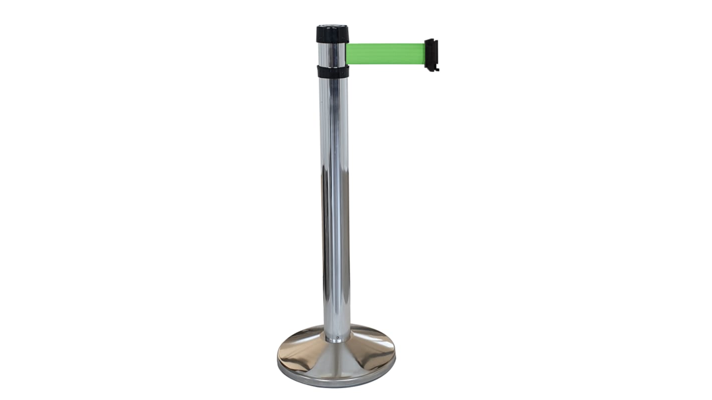 Viso Grey Aluminium Barrier Post, 4m, Green Tape