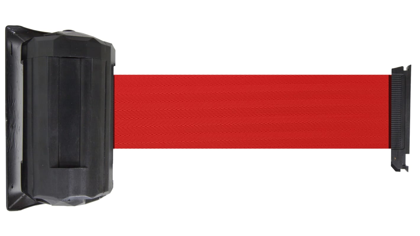 Viso Red Steel Retractable Barrier, 4m, Red Tape