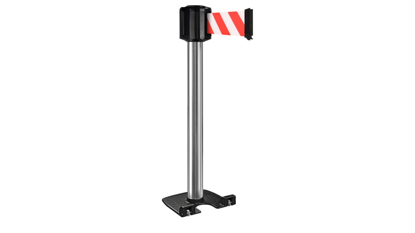 Viso Grey Aluminium Retractable Barrier, 10m, Red, White Tape