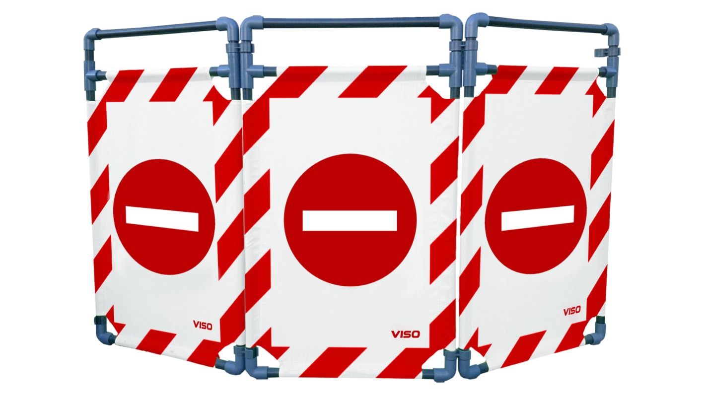 Viso Red & White PVC Folding Barrier