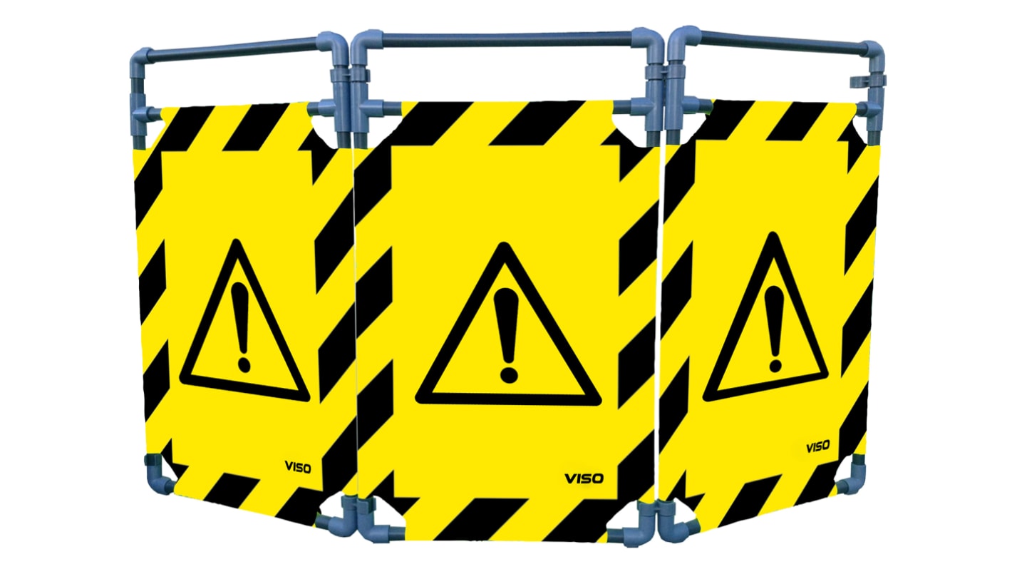 Viso Black & Yellow PVC Folding Barrier