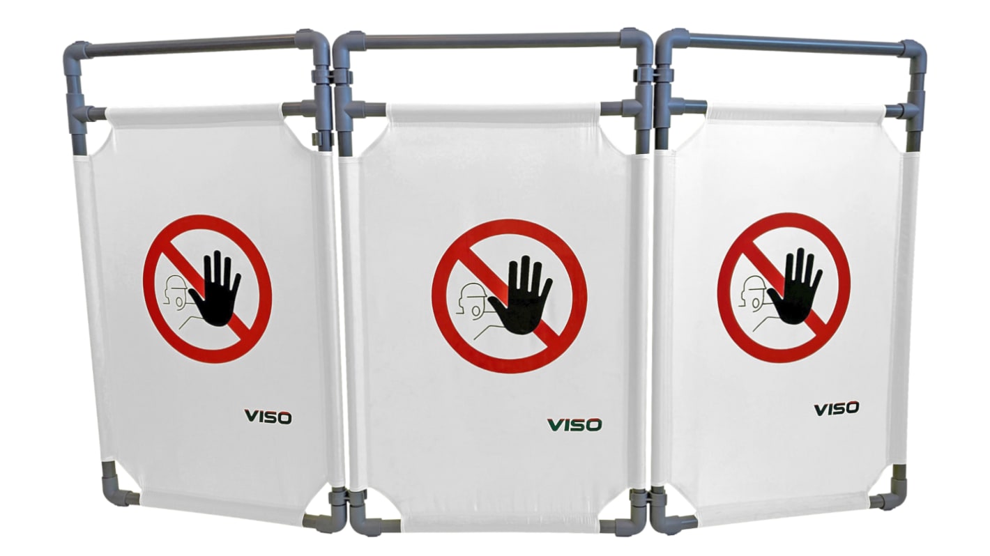 Viso White PVC Folding Barrier