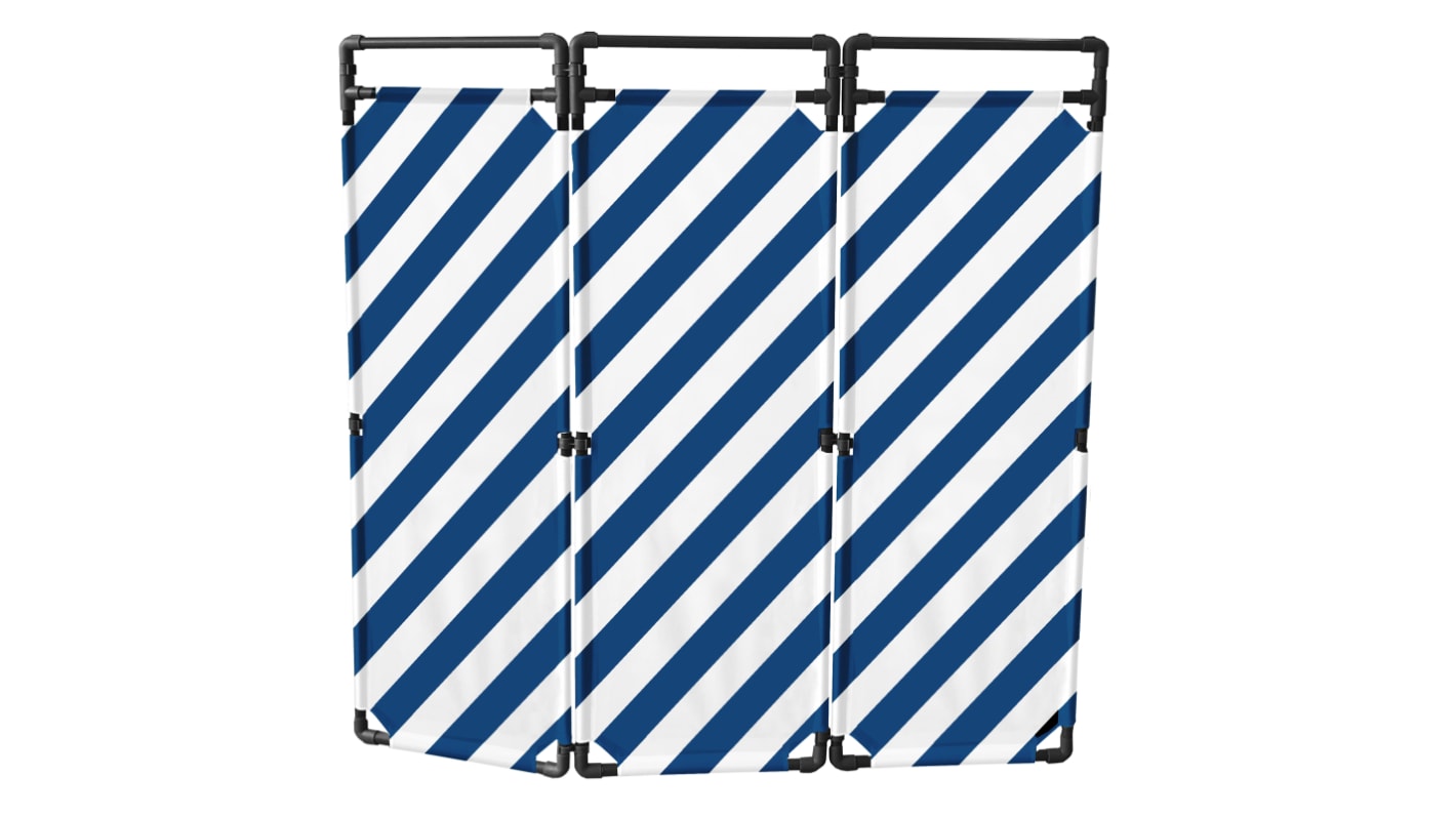 Viso Blue, White PVC Folding Barrier