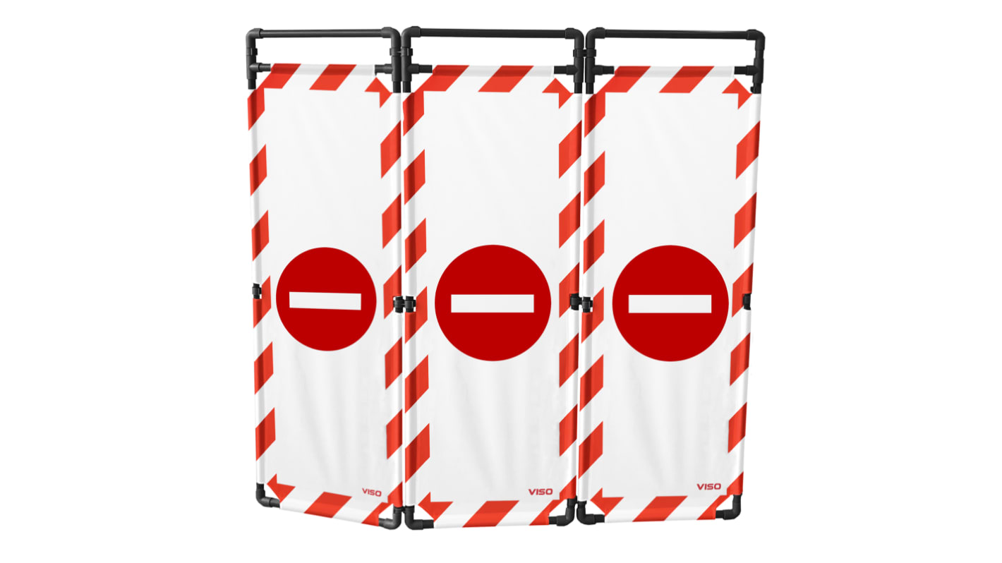 Viso Red & White PVC Folding Barrier