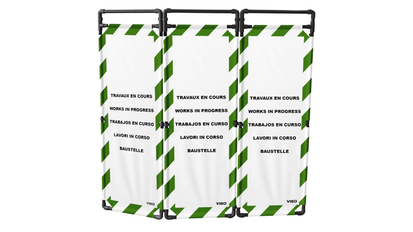 Viso Green/White PVC Folding Barrier