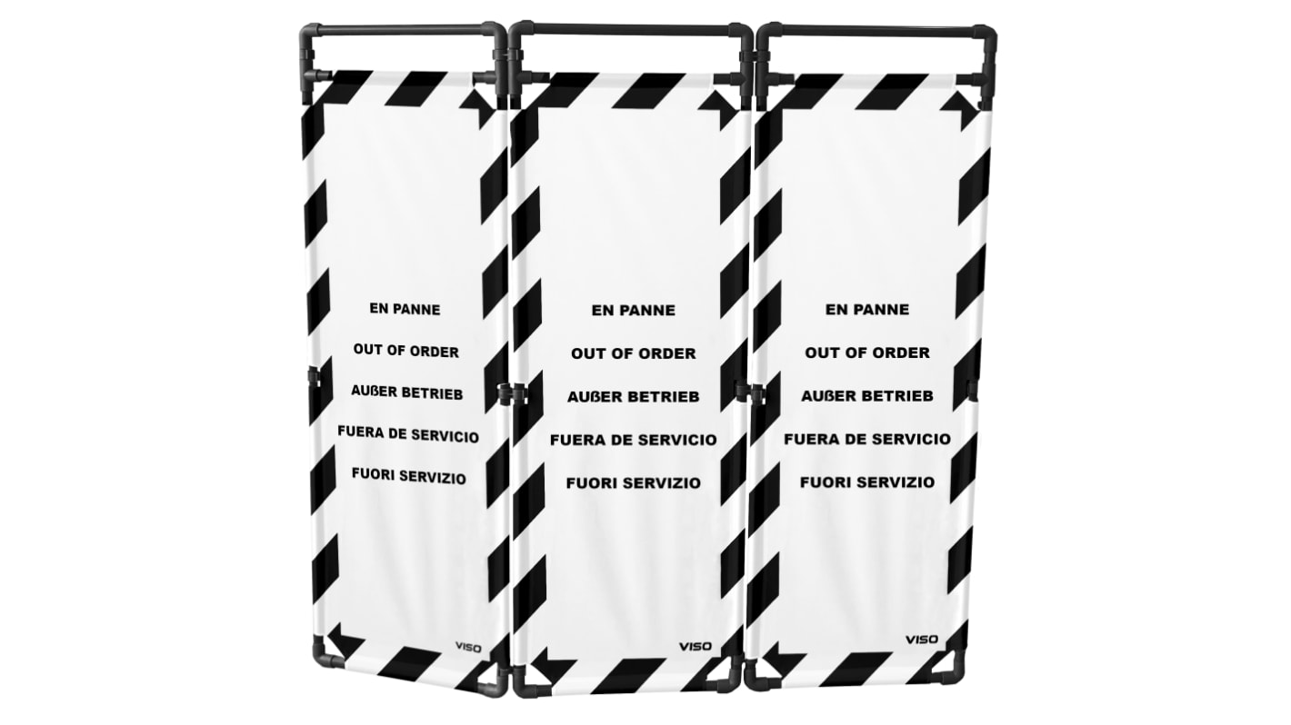 Viso Black/White PVC Folding Barrier