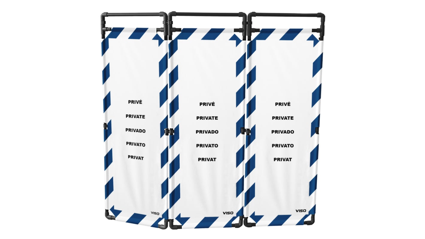 Viso Blue, White PVC Folding Barrier