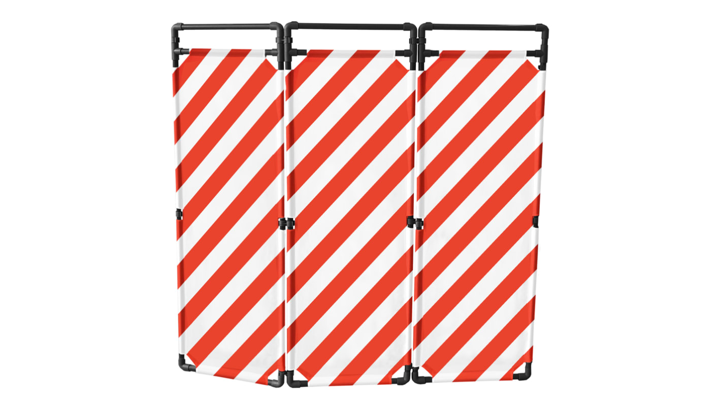 Viso Red & White PVC Folding Barrier