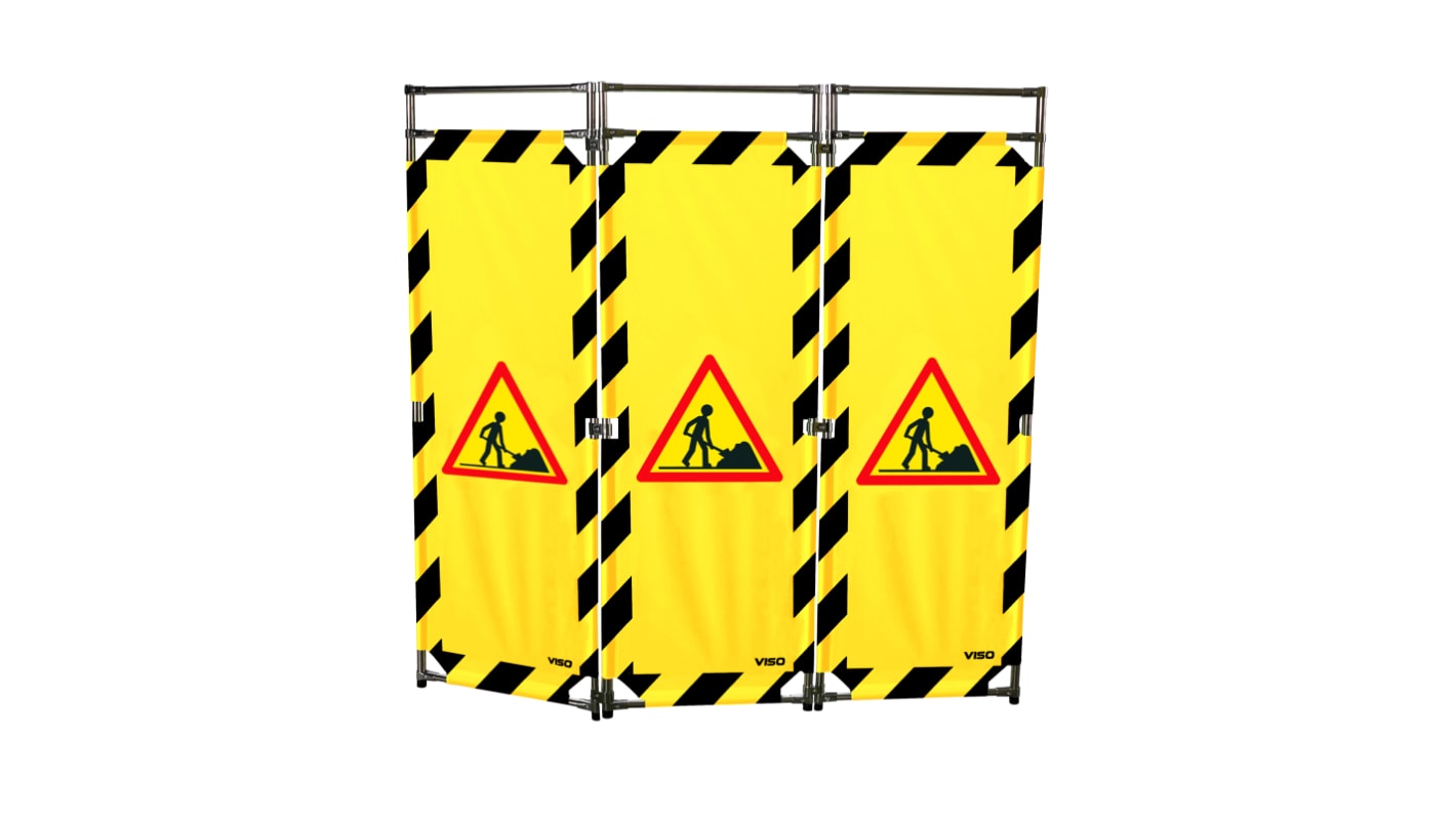 Viso Black & Yellow Stainless Steel Folding Barrier