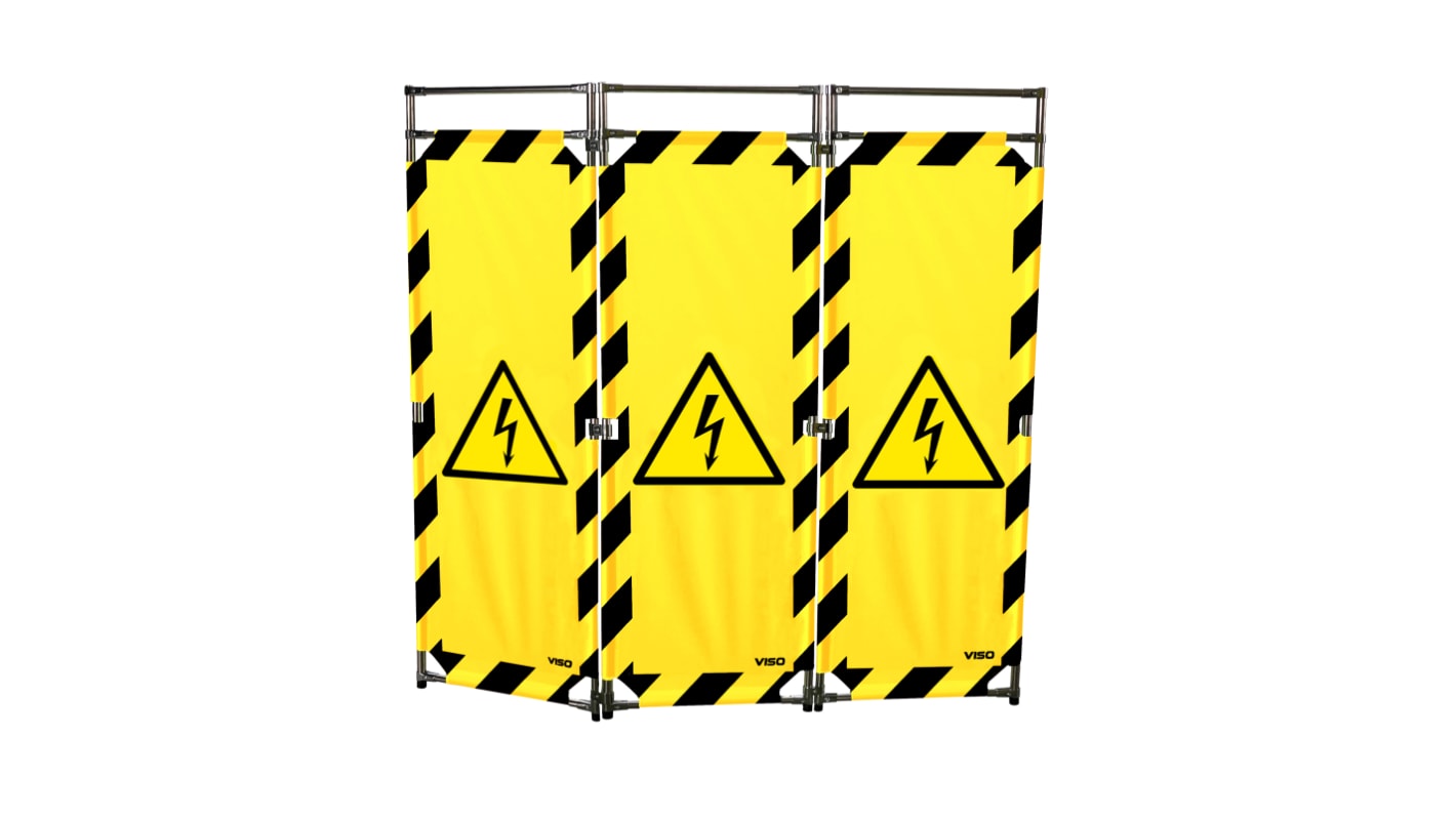 Viso Yellow/Black Stainless Steel Folding Barrier