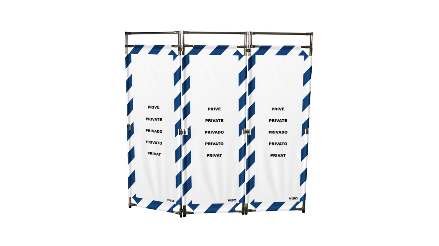 Viso Blue, White Stainless Steel Folding Barrier