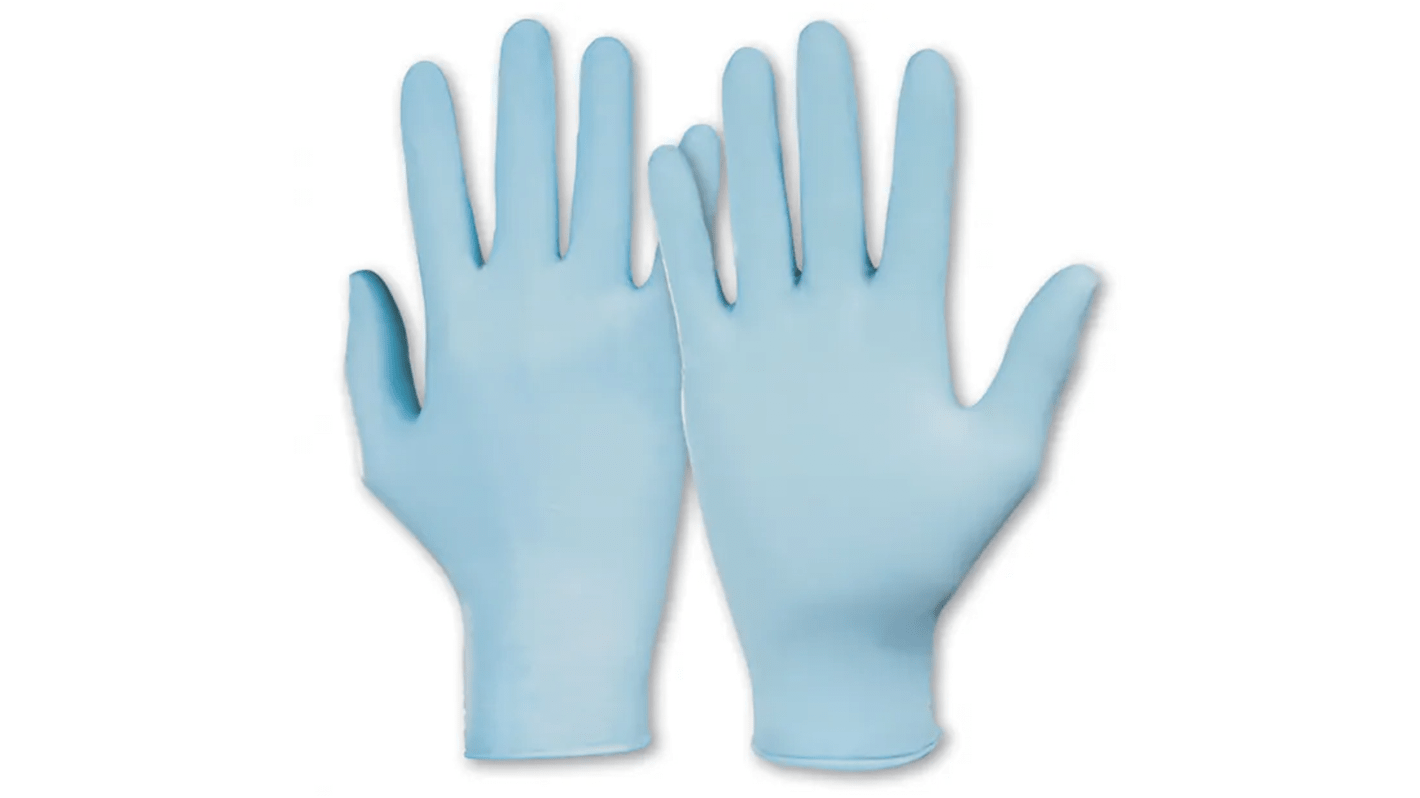 Honeywell Safety Dermatril 740 Light Blue Powder-Free Nitrile Disposable Gloves, Size 11, Food Safe, 50Pairs per Pack