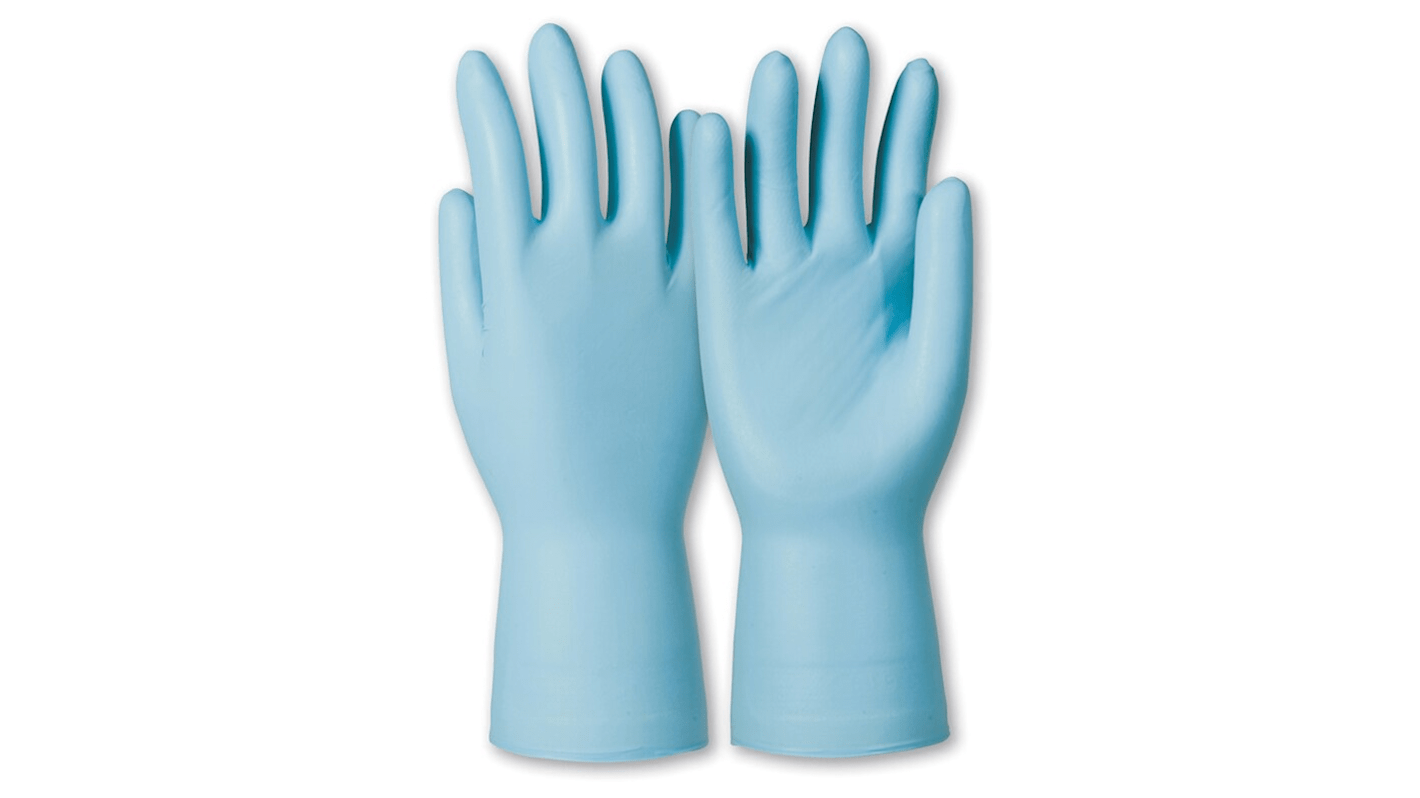 Honeywell Safety Dermatril P 743 Light Blue Powder-Free Nitrile Disposable Gloves, Size 6, Food Safe, 25Pairs per Pack