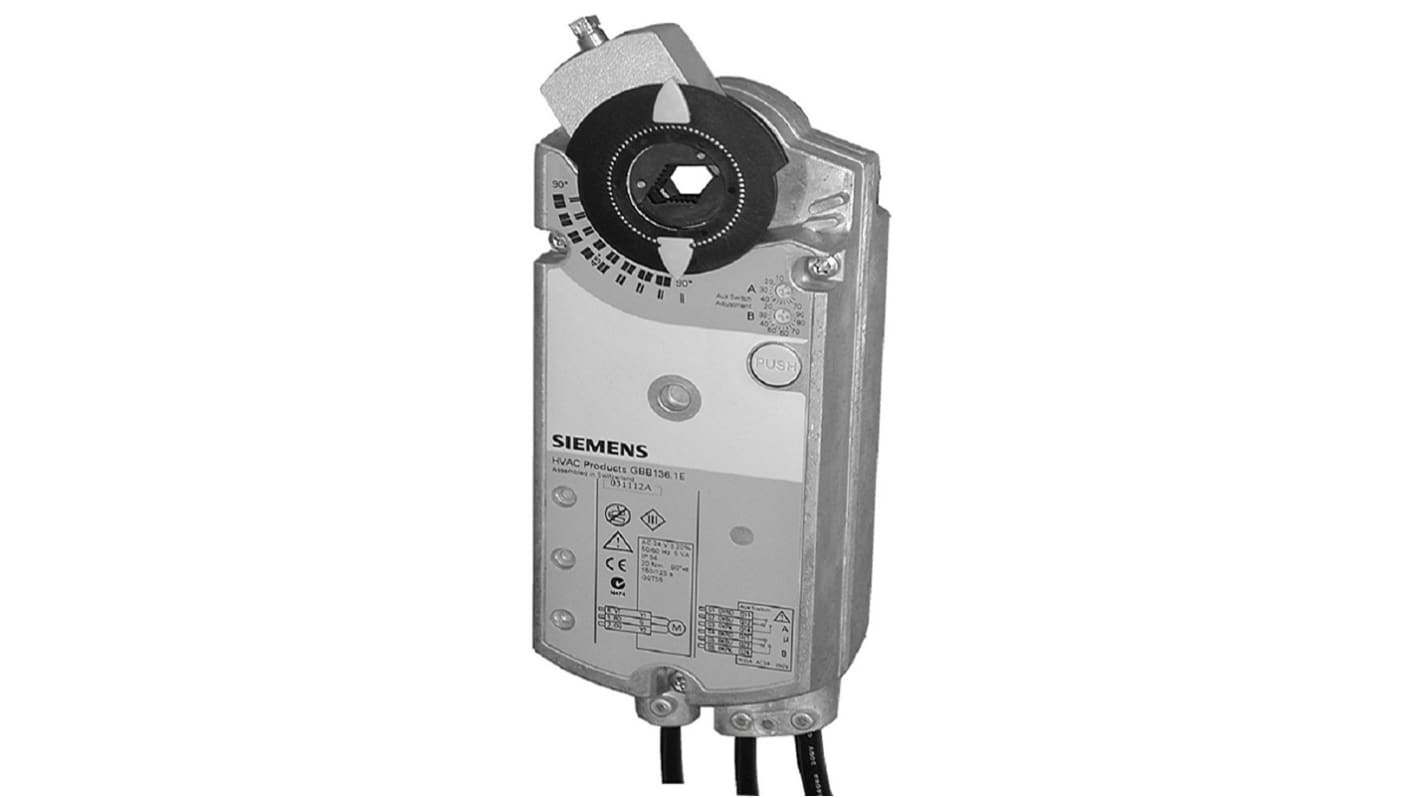 Siemens 调节型风阀执行器, 24电源, 8W功耗, 35Nm电机转矩, 8 → 25.6mm减震, GIB..1系列