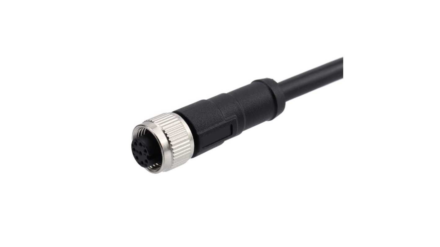 RS PRO Straight Female 8 way M12 to Cable, 5m