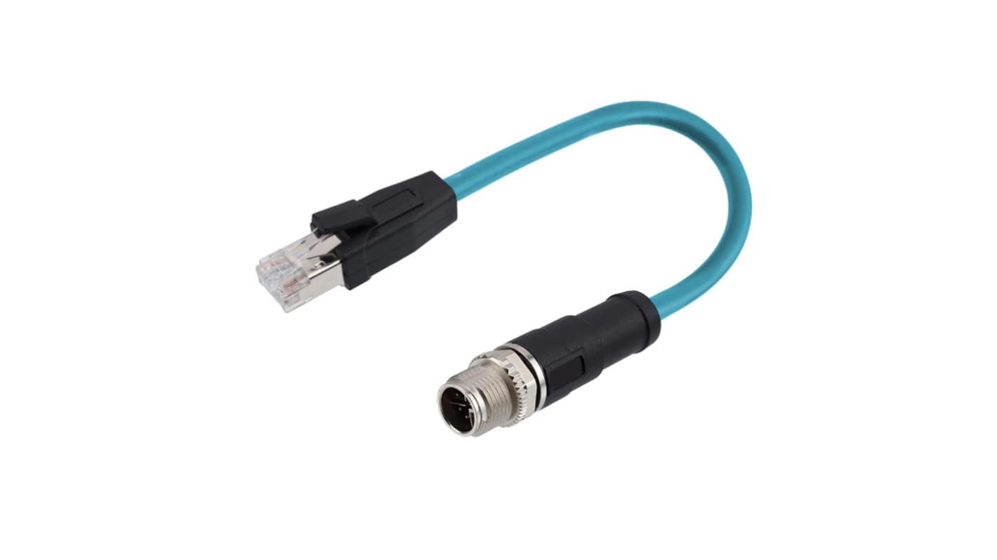 Kabel ze złączem Złącze M12 liczba rdzeni 8 długość 15m Rodzaj A Męskie Złącze B RJ45