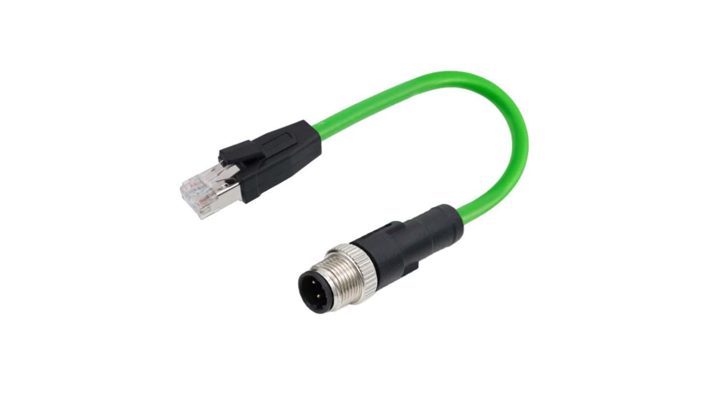 Kabel ze złączem Złącze M12 liczba rdzeni 4 długość 10m Rodzaj A Męskie Złącze B RJ45