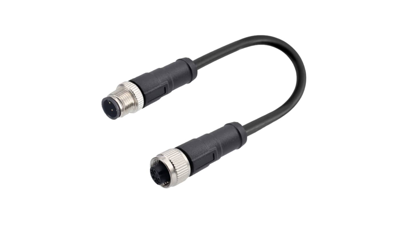 Kabel ze złączem Złącze M12 liczba rdzeni 4 długość 5m Rodzaj A Męskie Złącze B Złącze M12