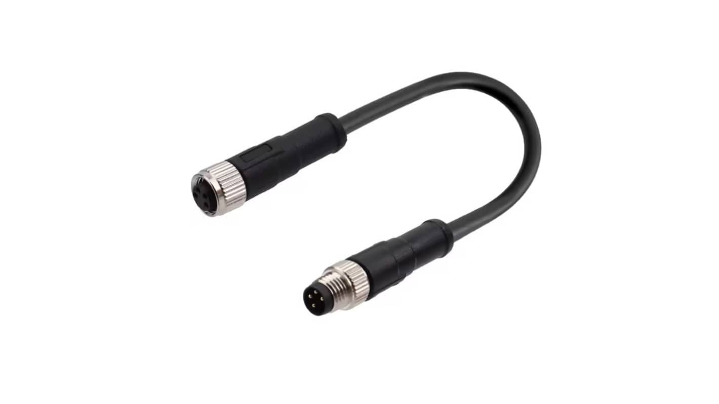 Kabel Złącze A M8 liczba rdzeni 4 długość 3m Rodzaj A Męskie Złącze B M8