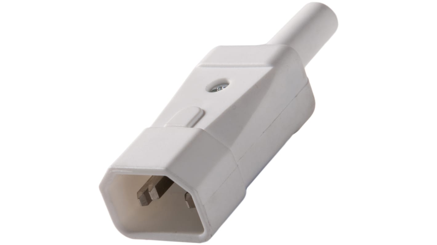 RS PRO C14 Cable Mount IEC Connector Male, 10A, 250 V