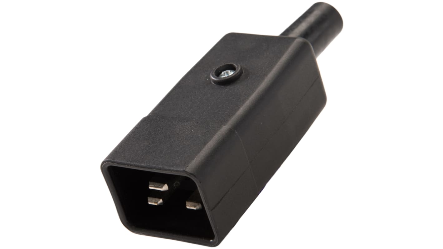 RS PRO C20 Cable Mount IEC Connector Male, 16A, 250 V