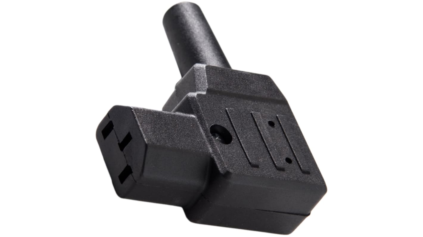 RS PRO C13 Right Angle Cable Mount IEC Connector Socket, 10A, 250 V