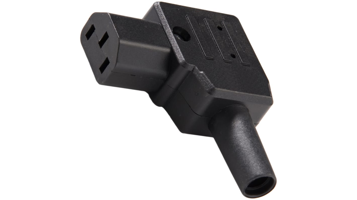 Conector IEC C13 hembra RS PRO, Ángulo izquierdo, Montaje de Cable, 250 V, 10A