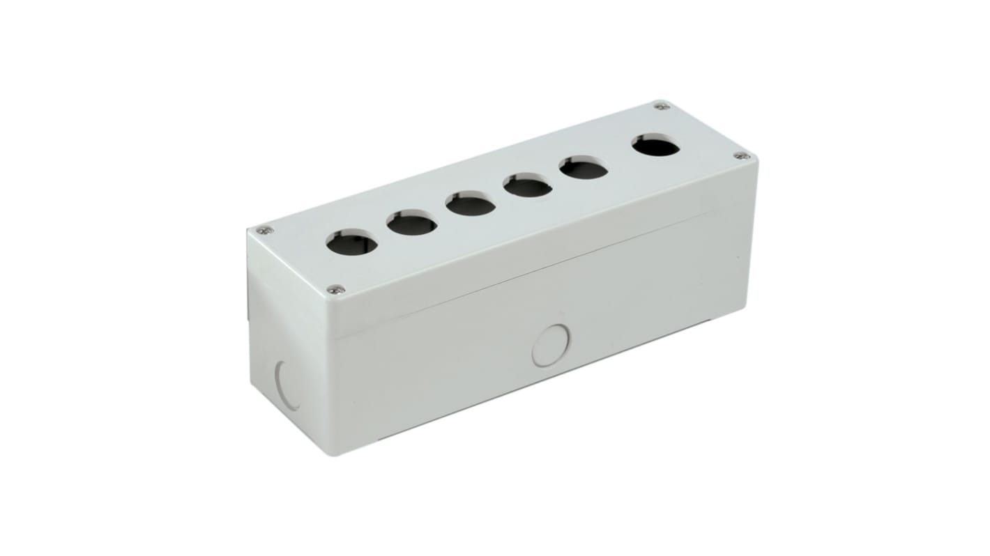 RS PRO Grey Plastic Control Station Enclosure - 6 Hole 22mm Diameter