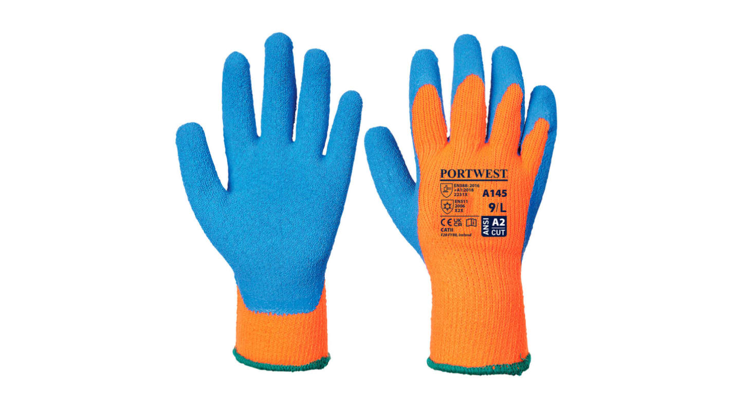 Guanti Portwest, Tg. 10, in Acrilico, Elastico, Poliestere, col. Blu, giallo