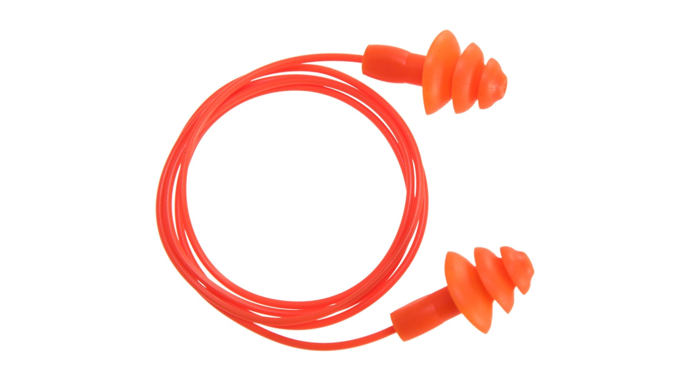 Tapones reutilizables Naranja con cable Portwest EP04, atenuación SNR 32dB, 50Par pares