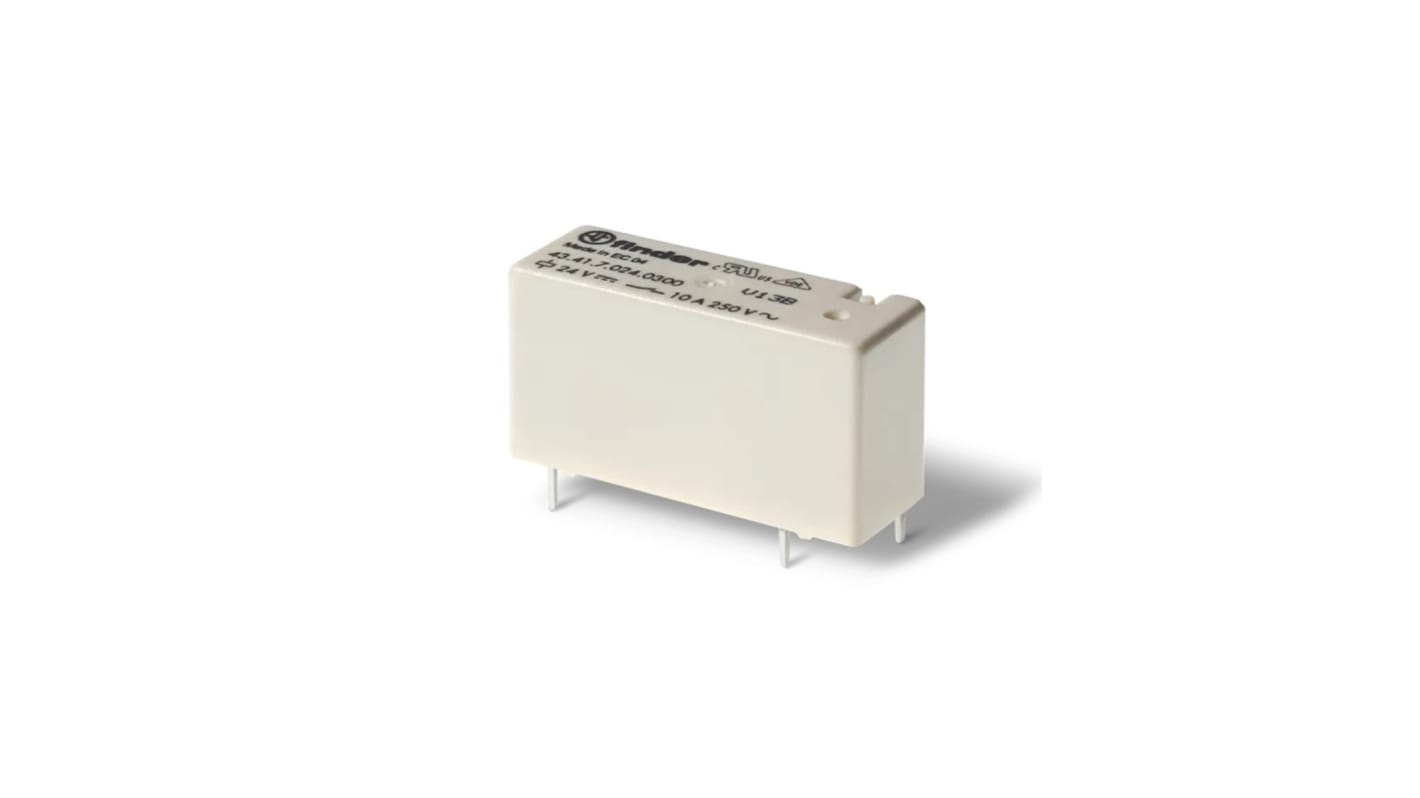 Finder PCB Mount Power Relay, 24V dc Coil, 10A Switching Current, SPDT