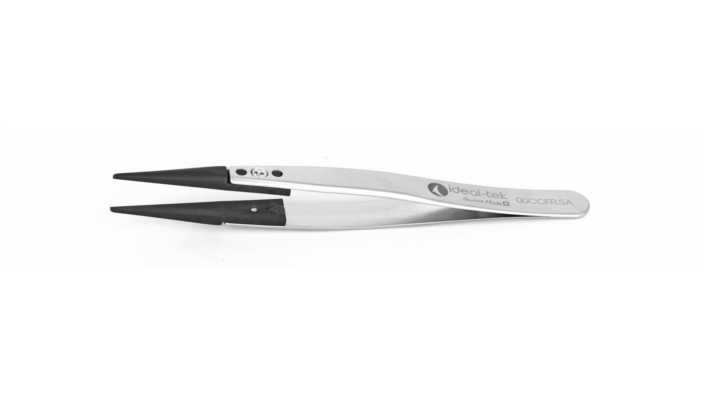 ideal-tek 115 mm, Stainless Steel, Straight, ESD Tweezers