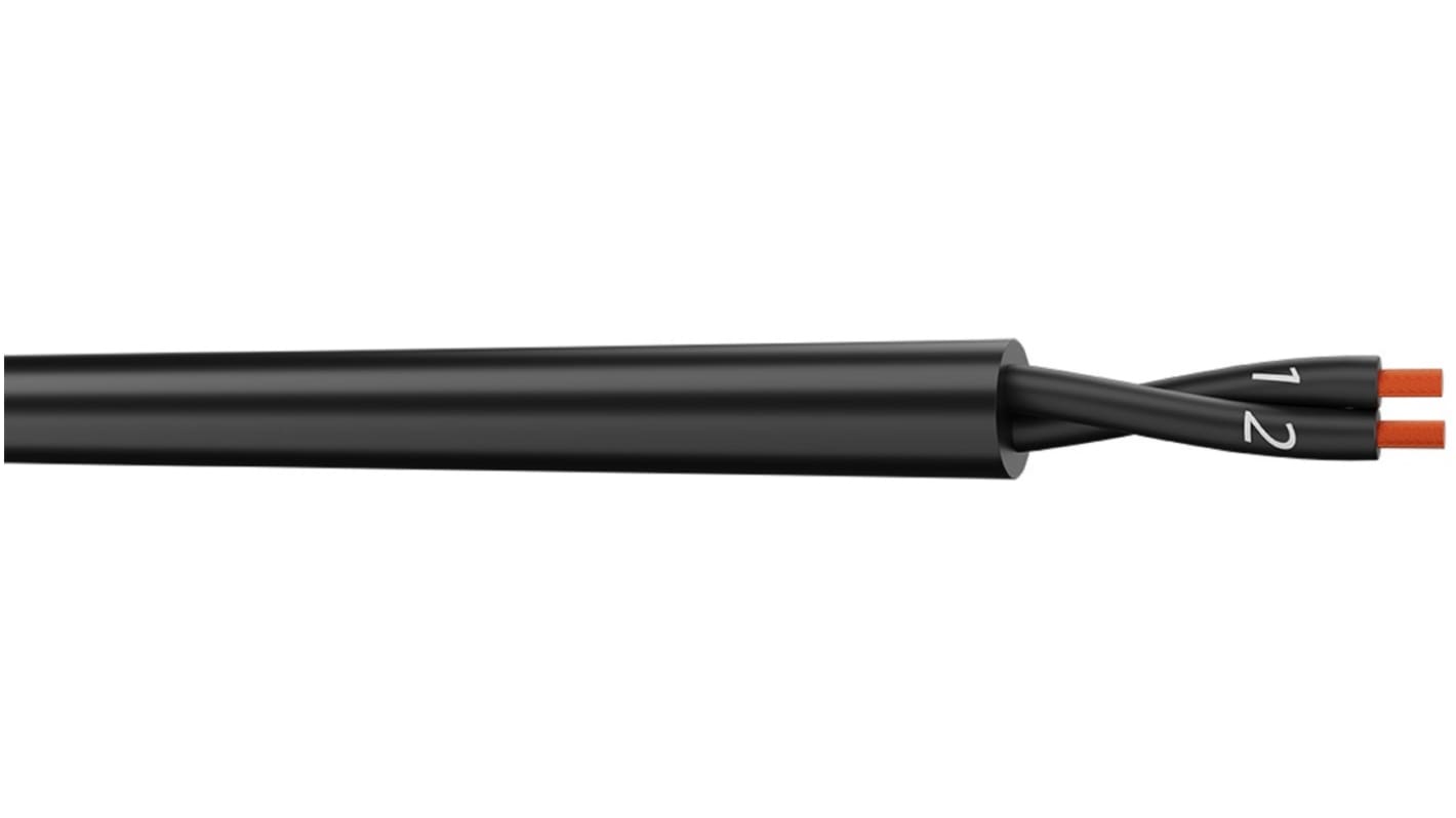 AXINDUS CAELIFLEX Control Cable, 3 Cores, 1.5 mm², YY, Unscreened, 1000m, Black PVC Sheath, 16 AWG