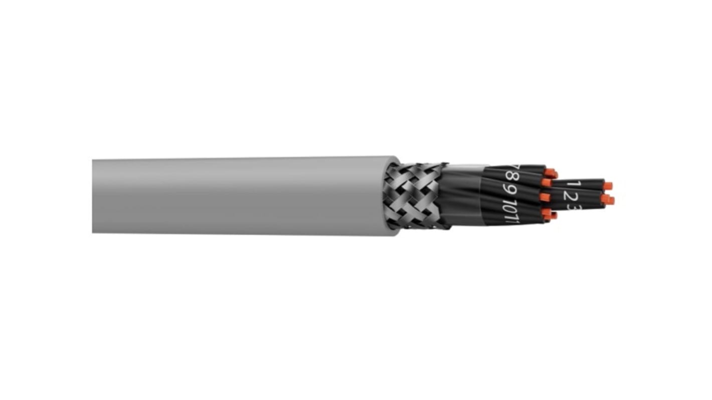 AXINDUS CAELIFLEX Control Cable, 4 Cores, 1.5 mm², CY, Screened, Black PVC Sheath, 16 AWG