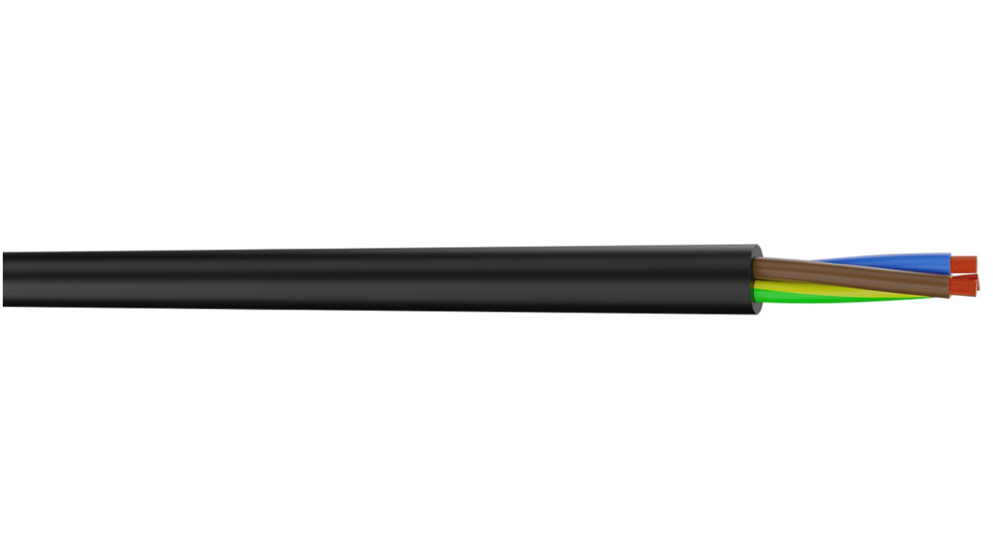 AXINDUS, H07RNF, 100m 4 Core, Black Elastomer Flexible Cable