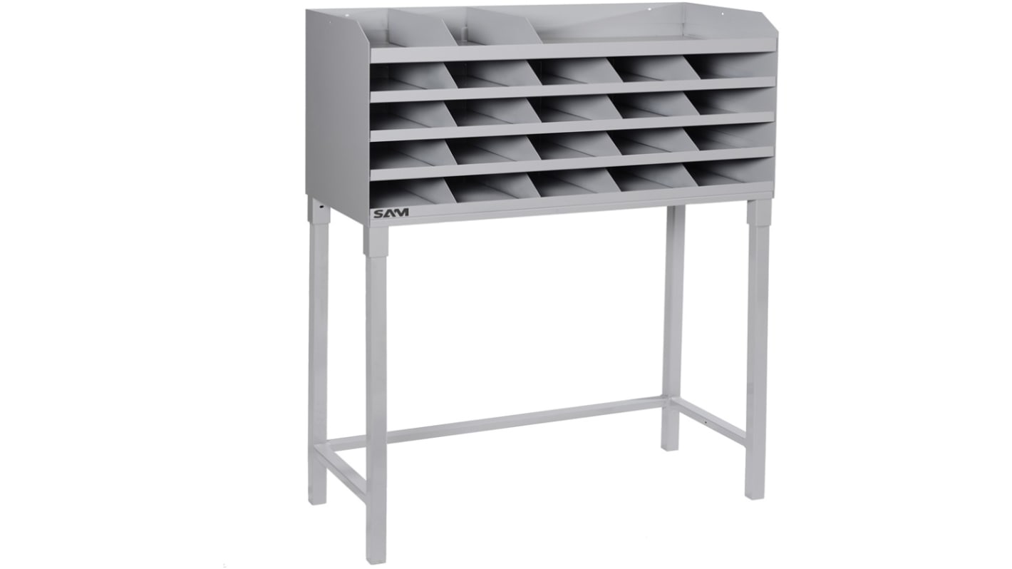 SAM Steel Storage Bin x 140mm x 1450mm, Grey