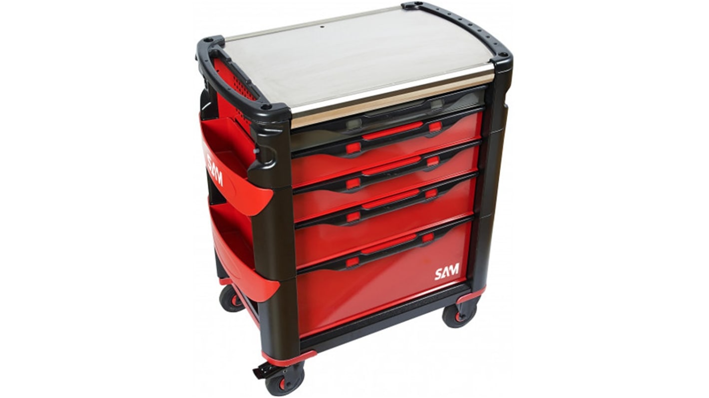SAM 5 Drawer Magnet Wheeled Tool Trolley
