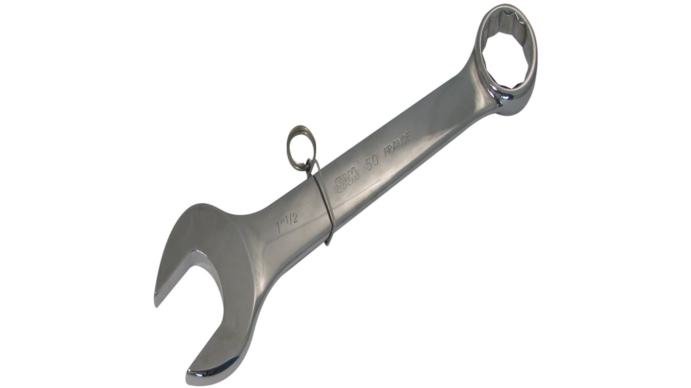 SAM Ratchet Combination Spanner, 320 mm Overall, 1"1/4mm Jaw Capacity, Comfortable Soft Grip Handle