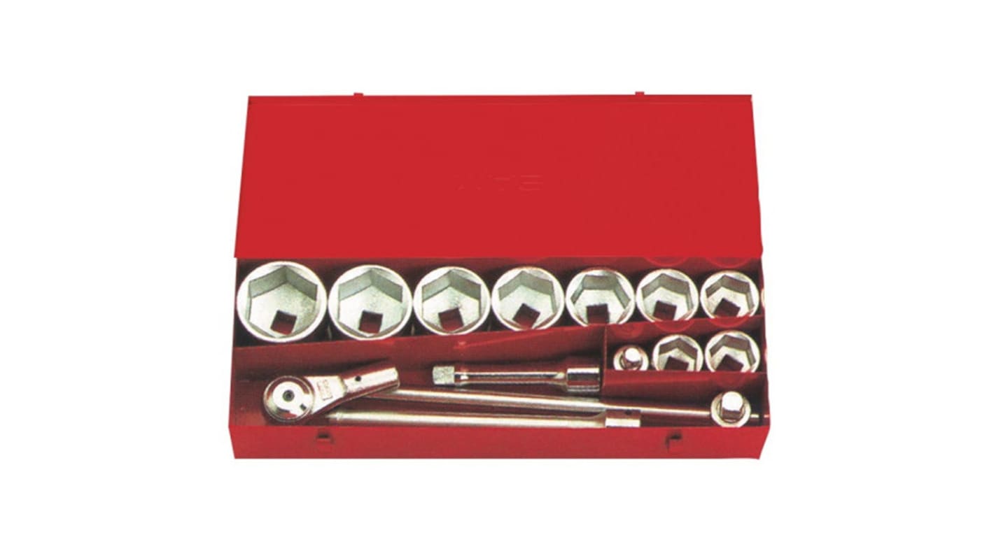 SAM 14-Piece Metric 1 in Standard Socket Set with Ratchet, Square