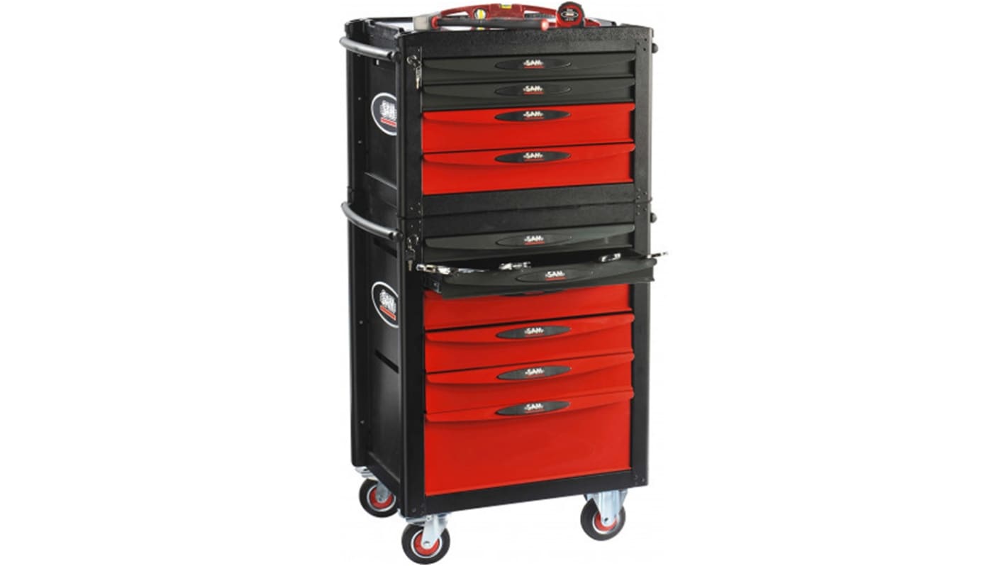 SAM 9 Drawer Sheet Metal Wheeled Tool Trolley