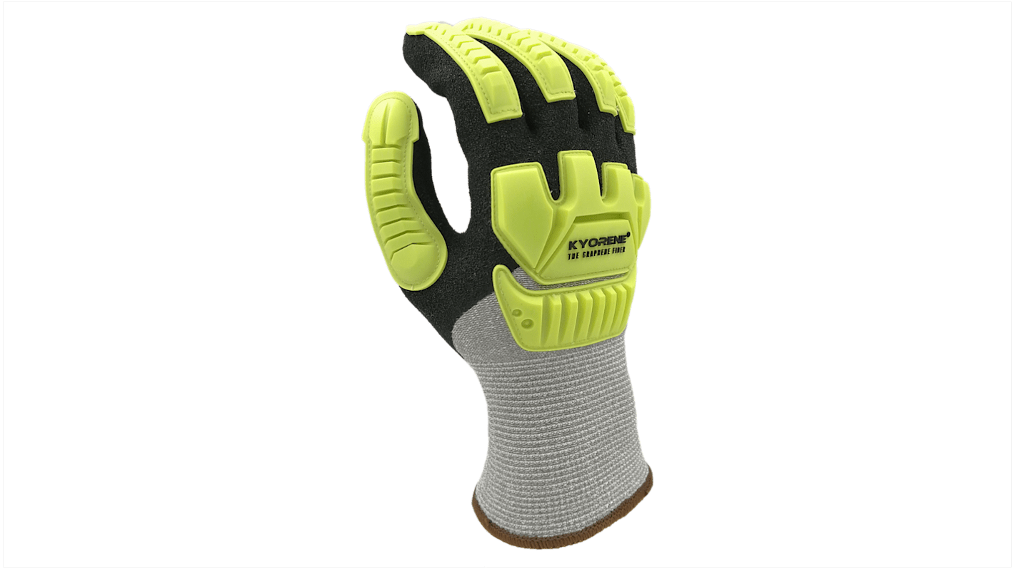 Gants KYORENE 00-408 taille 9, Résistant à l'abrasion/coupures, 12 Paires, Gris, Jaune