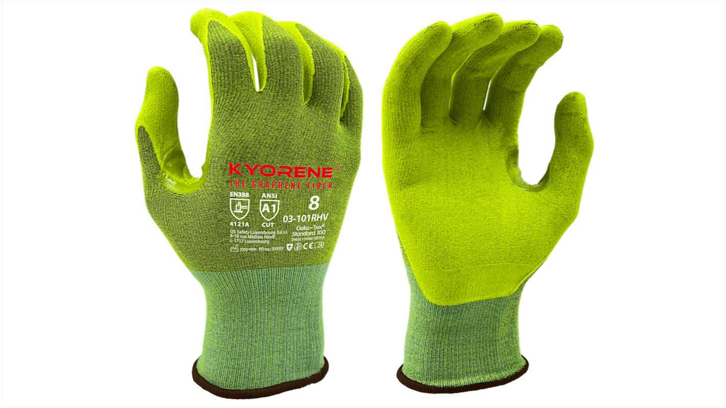 Guanti KYORENE 03-101R HV, Tg. 6, in Grafene, Nylon, col. Giallo