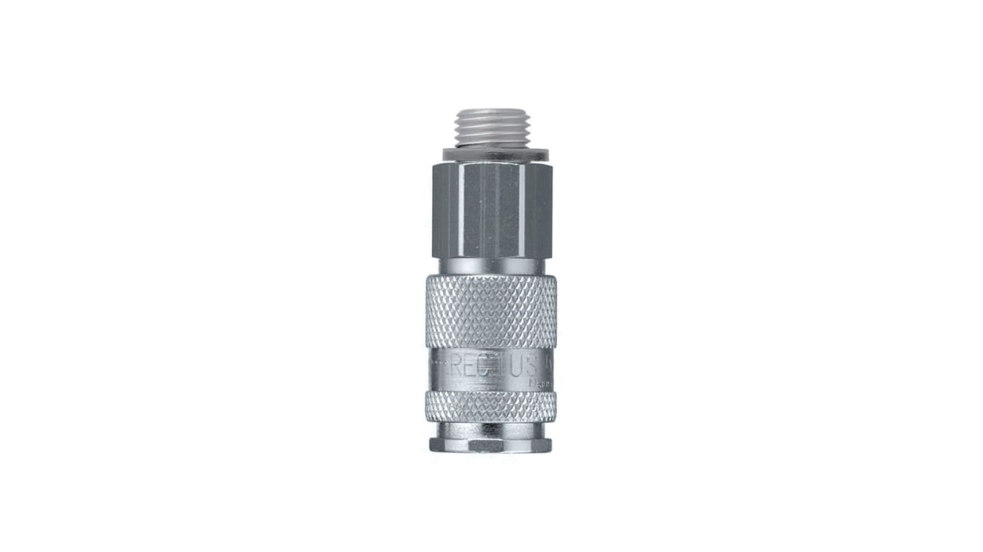 Legris Nickel Plated Brass Male Pneumatic Quick Connect Coupling, BSPP 3/8 in Male 23mm Male Thread