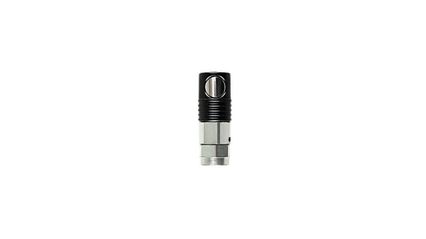 Legris Anodised Aluminium, Nickel Plated Brass Female Pneumatic Quick Connect Coupling, 3/8 in Female Female Thread