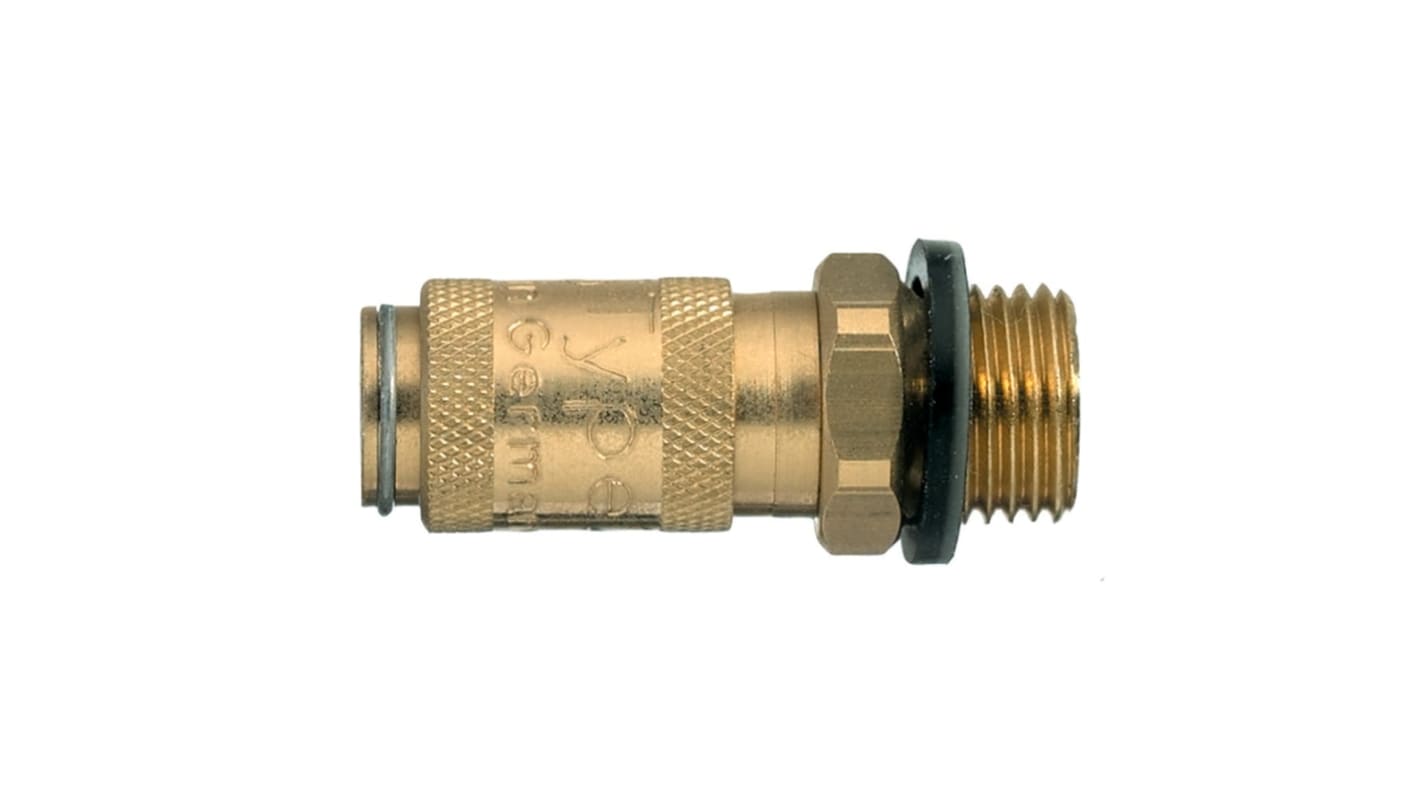 Legris Nickel Plated Brass Male Pneumatic Quick Connect Coupling, M5 Male 10mm Male Thread